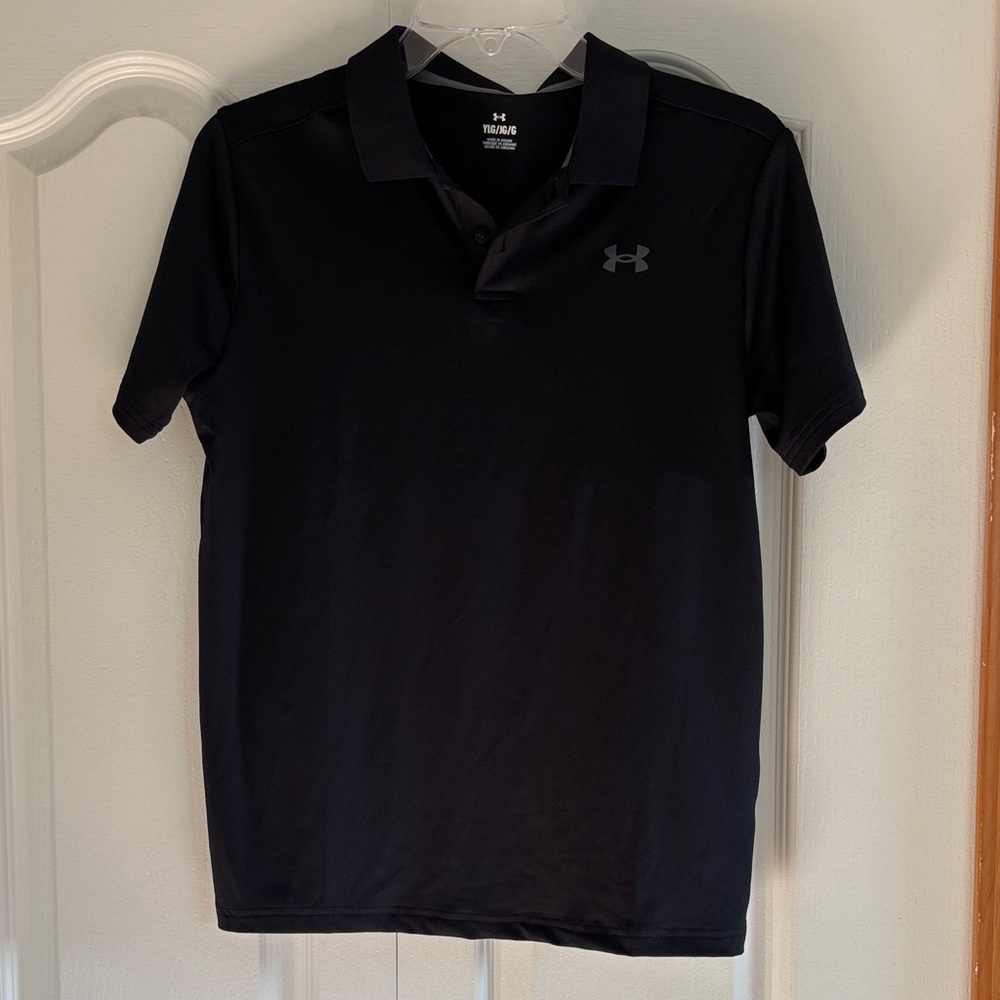 Under Armour Boy's Black Polo Shirt